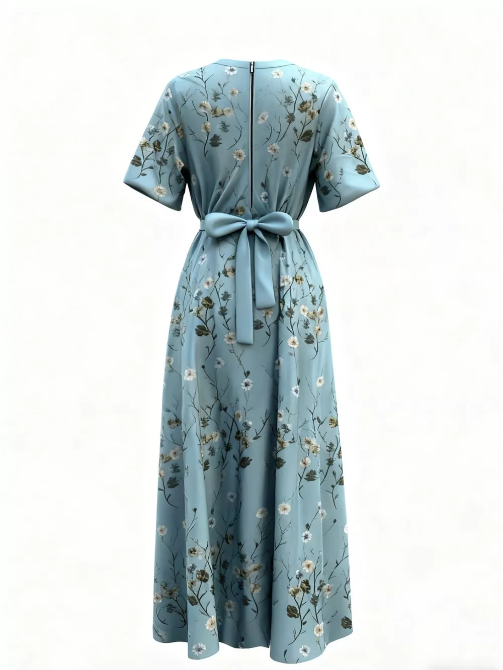 Floral Print Half Sleeve Maxi Dress with Pockets, image 8