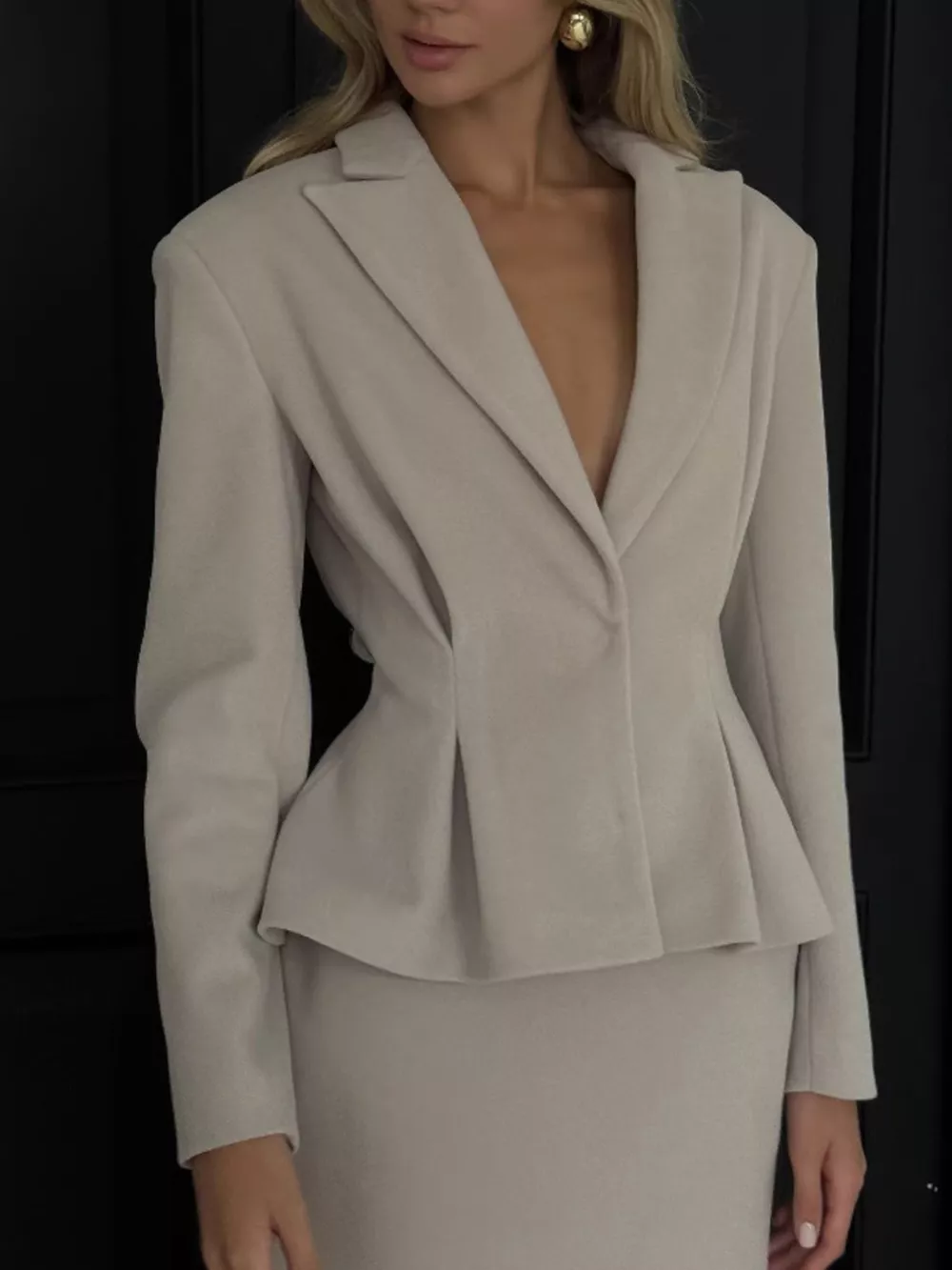 Peplum Blazer and Skirt Set, image 2