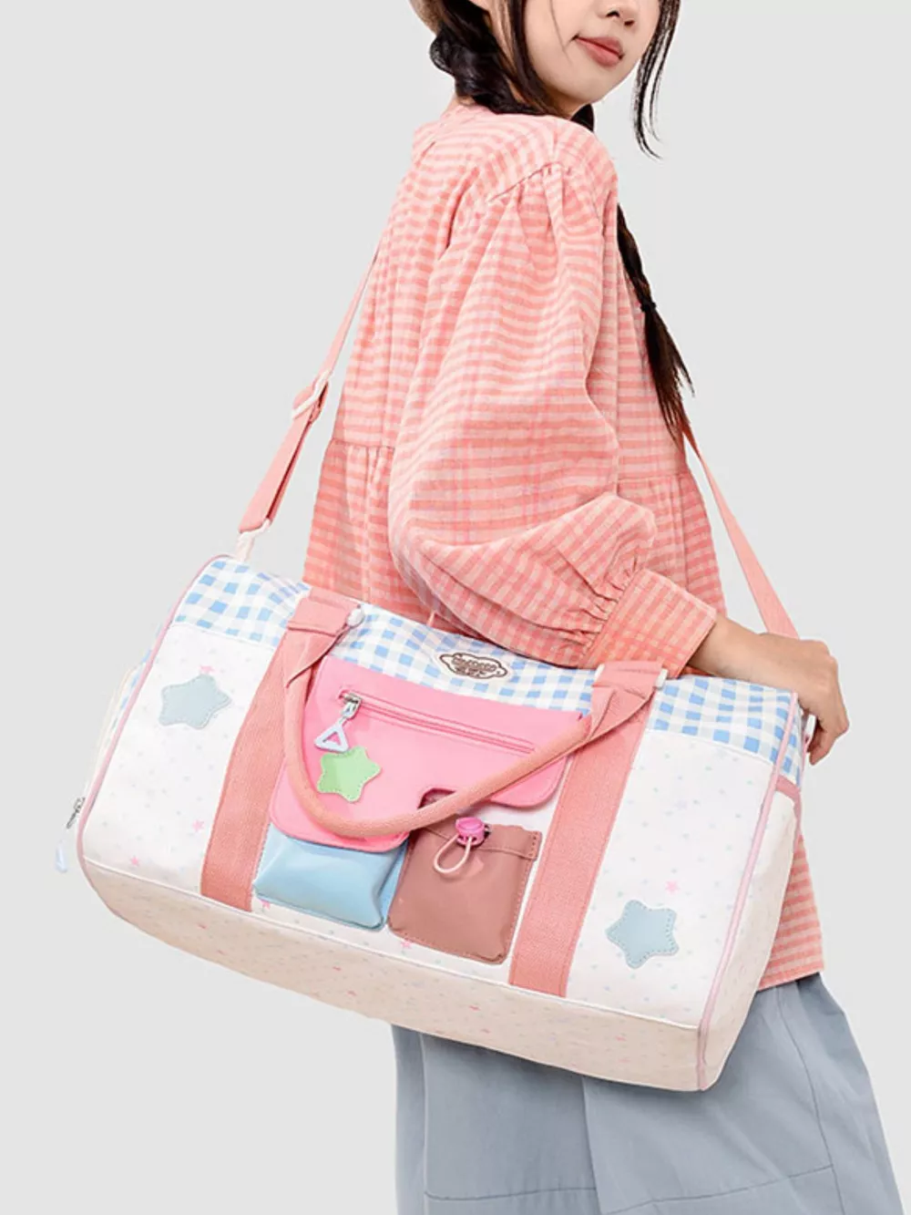 Color Block Large Capacity Travel Bag, image 2