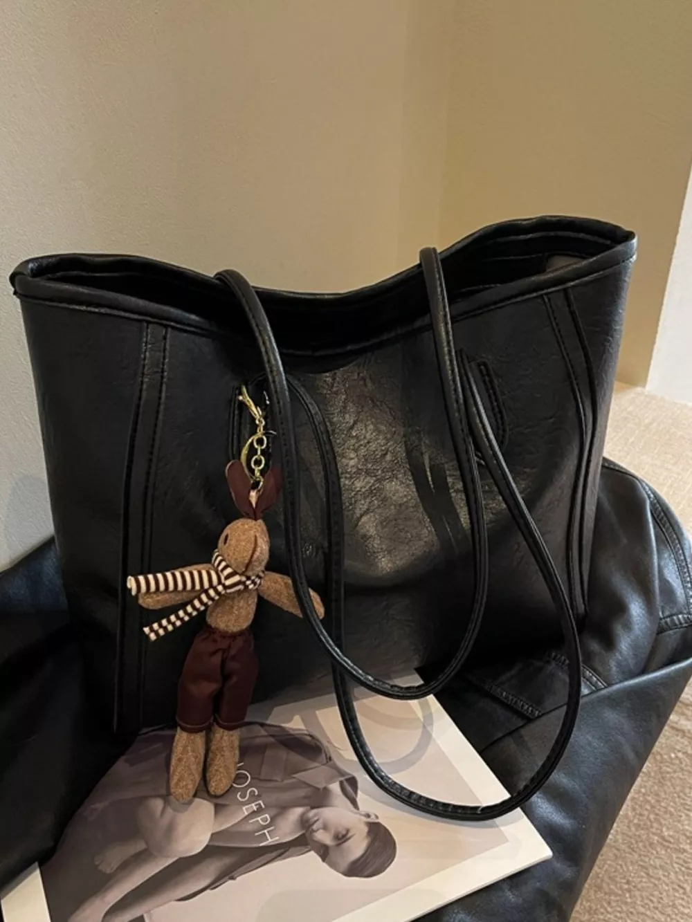 Leather Tote Shoulder Bag, image 2