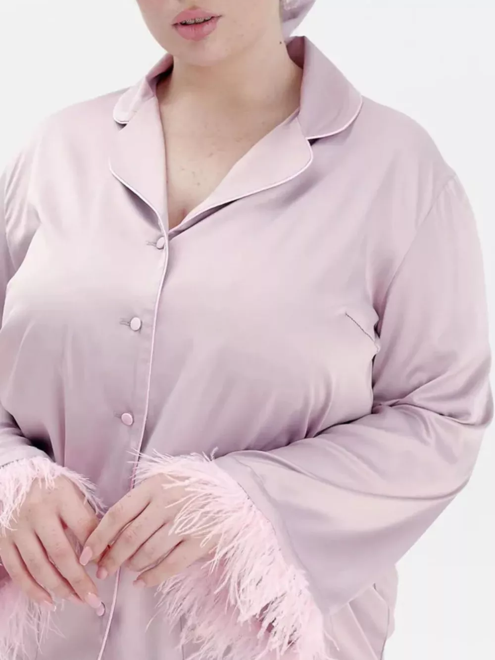 Silky Button Up Top and Pants Lounge Set, image 3