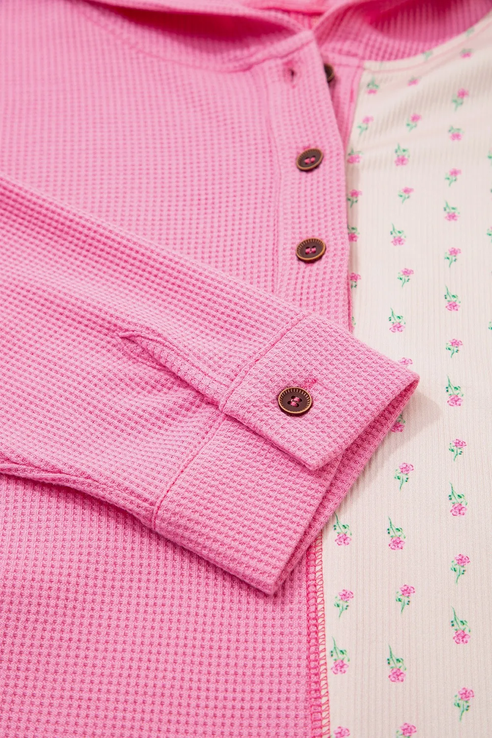 Color Block Button Detail Hoodie, image 8