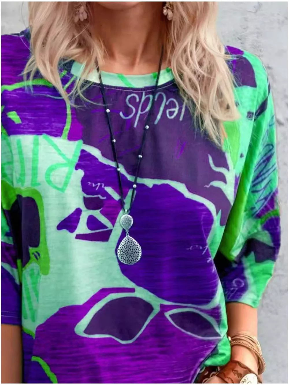 Contrast Round Neck Casual T-Shirt, image 26