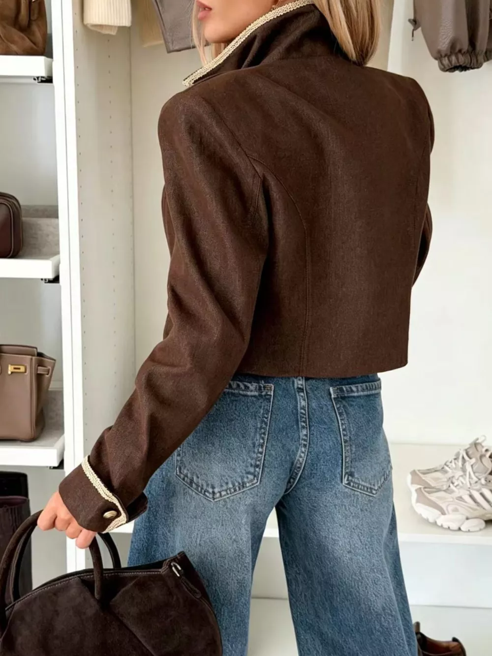 Double-Breasted Cropped Jacket, image 4