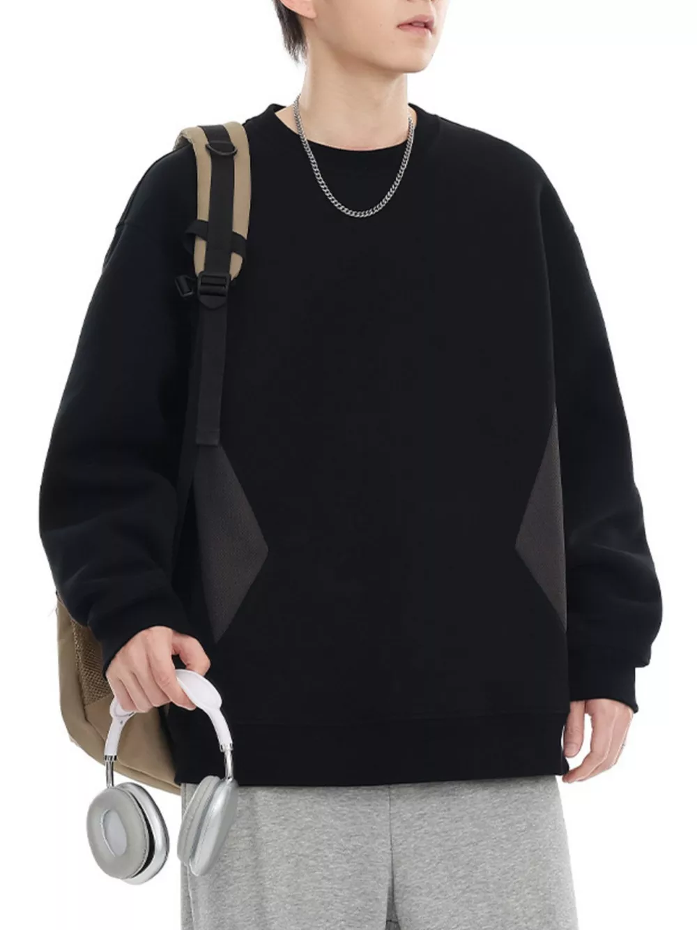 Men's Plus Size Casual Crew Neck Sweatshirt, image 8