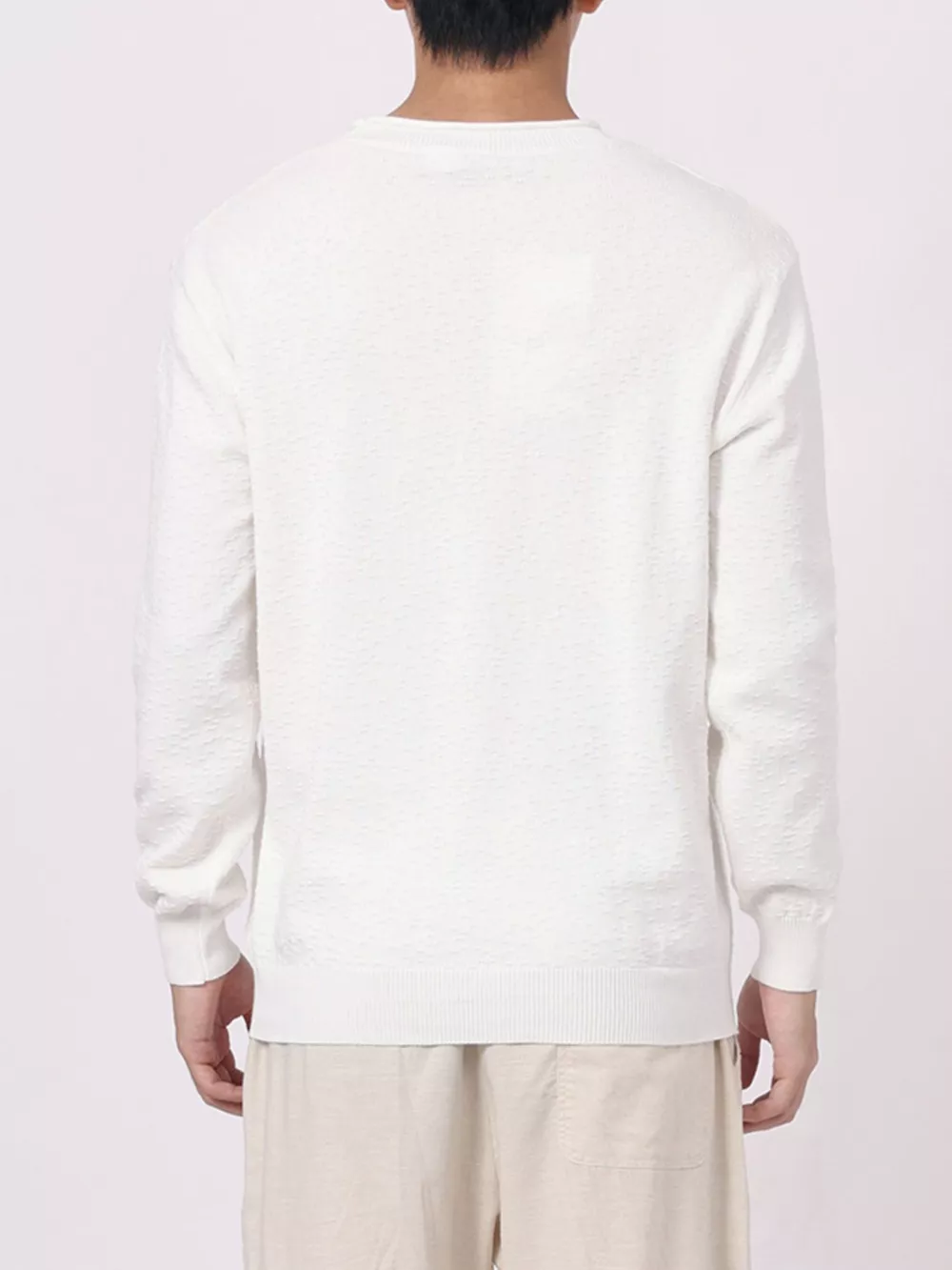 Men's Plus Size Textured Crew Neck Sweater, image 10