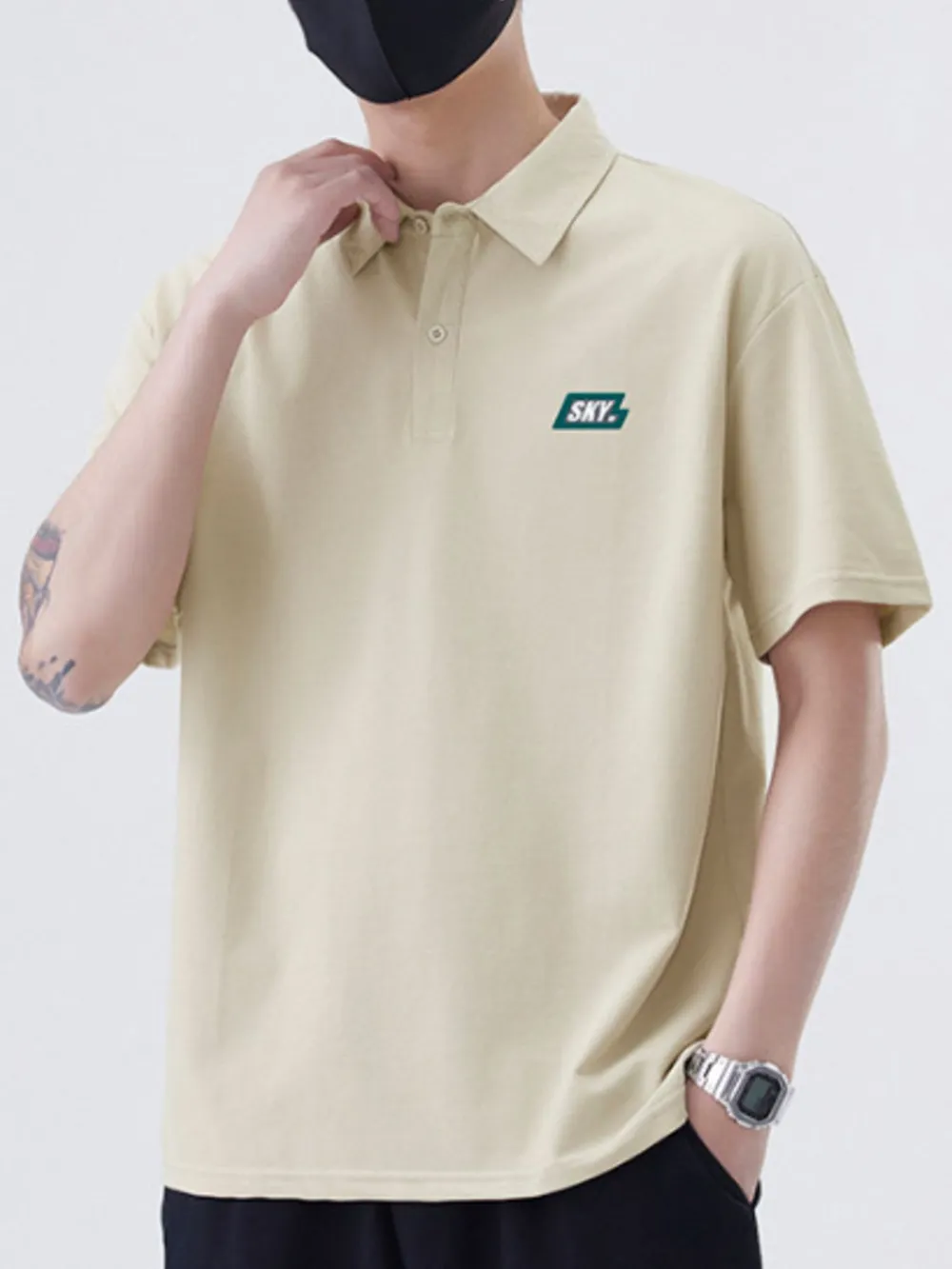 Men's Plus Size Button Detail Short Sleeve Polo