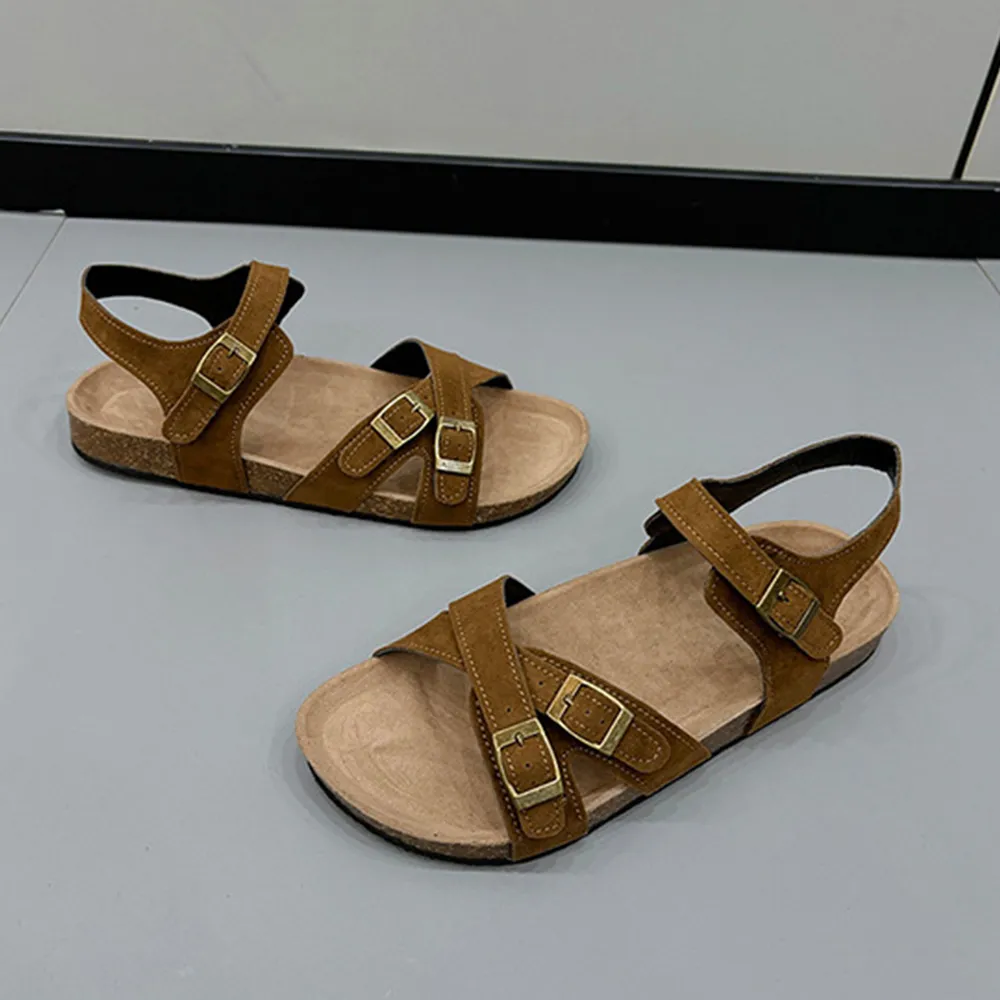 Open Toe Flat Buckle Sandals, image 5