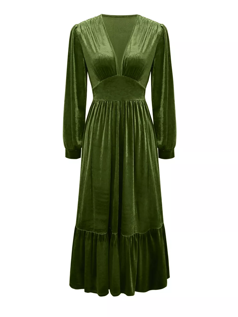 Ruffled Hem Long Sleeve Dress, image 3