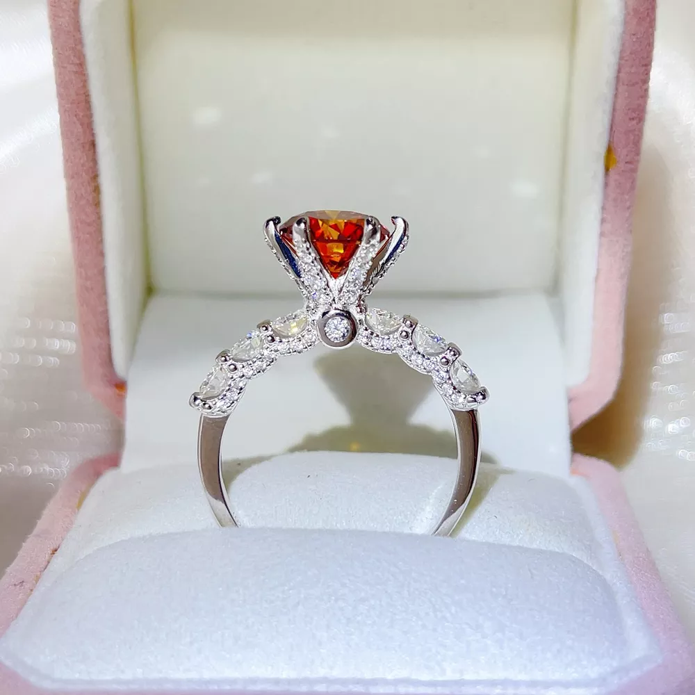 3 Carat 925 Sterling Silver Moissanite Ring, image 3