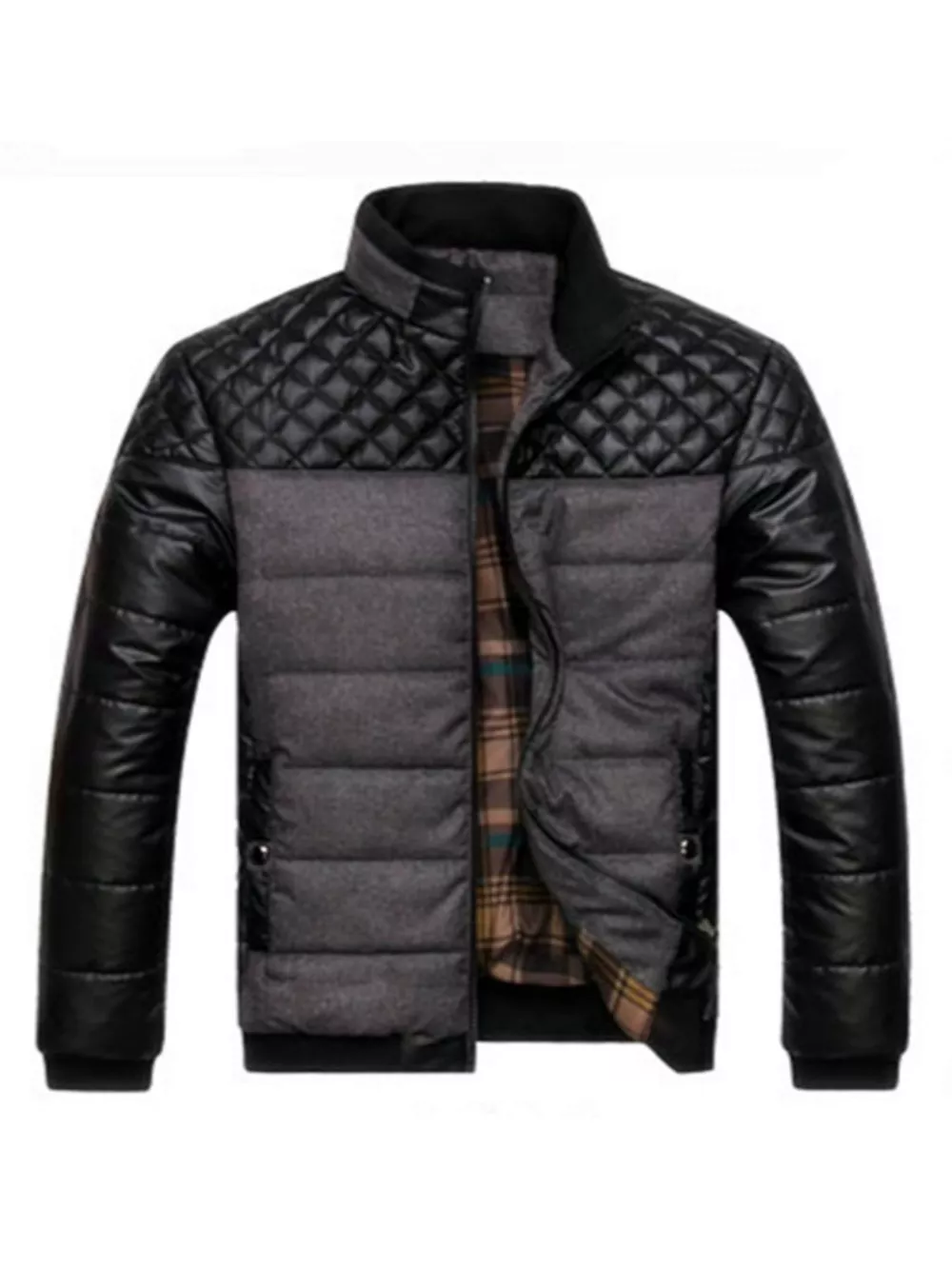 Men's Plus Size Zip Up Puffer Jacket, image 3
