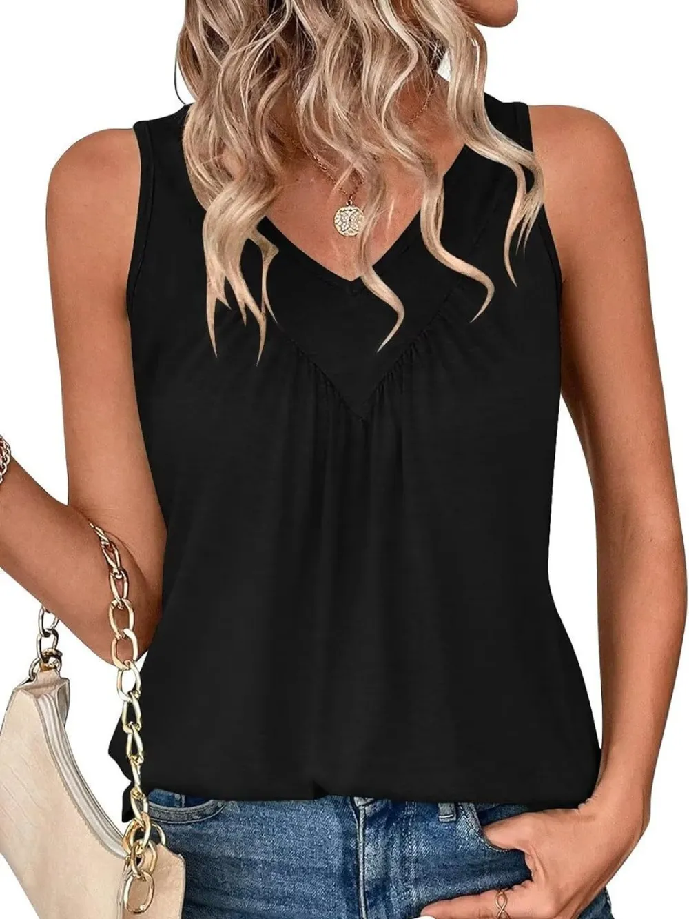Ruched V-Neck Tank, image 5