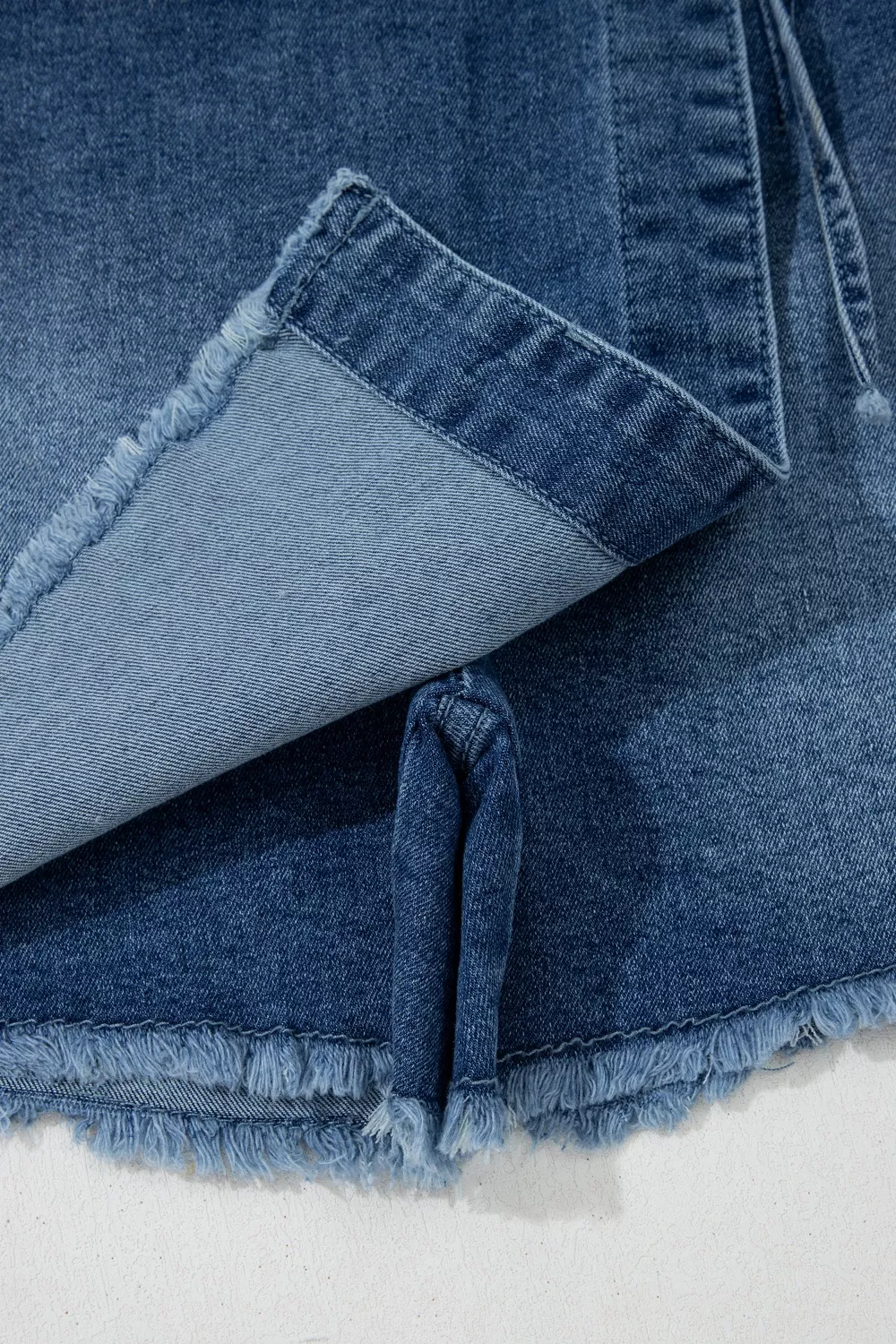 Wrapped Tied Waist Denim Skort, image 10
