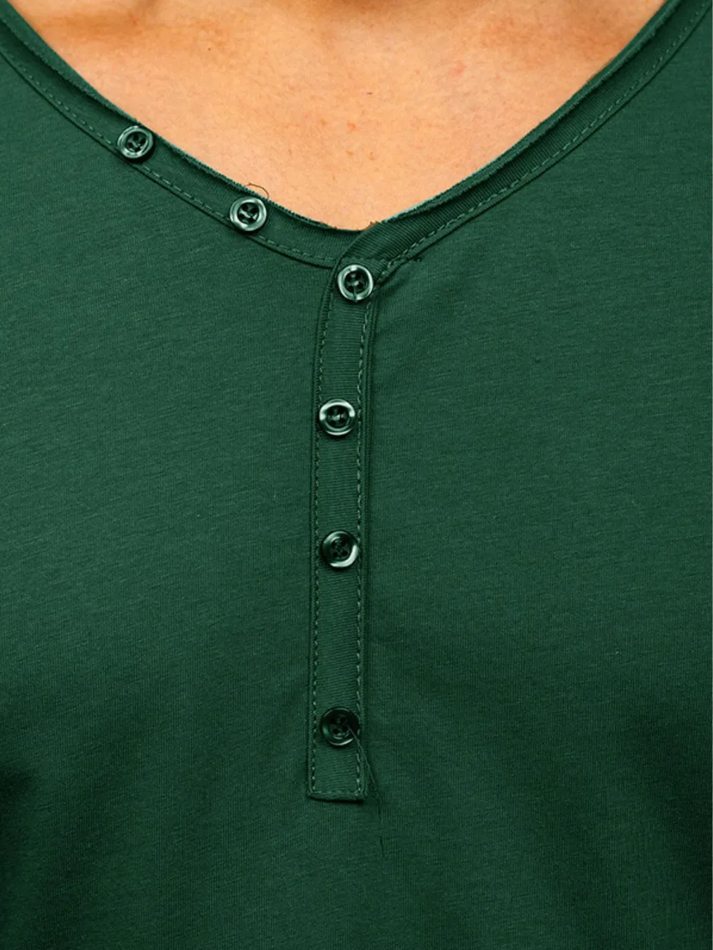 Men's V-Neck Henley Polo T-Shirt, image 6