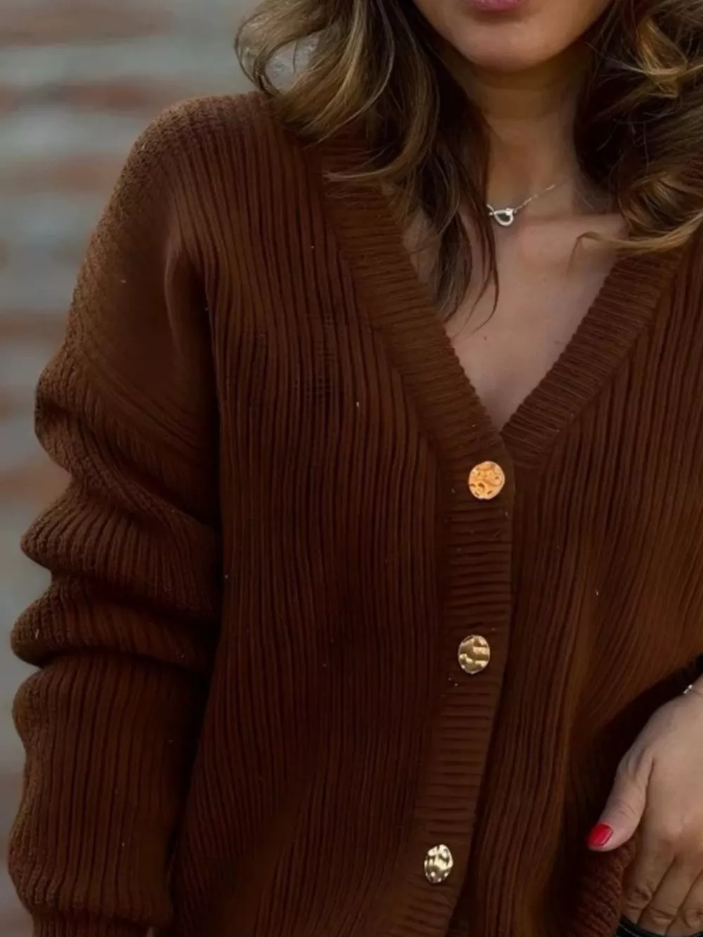 Full Size V-Neck Button-Up Cardigan Plus Size, image 5