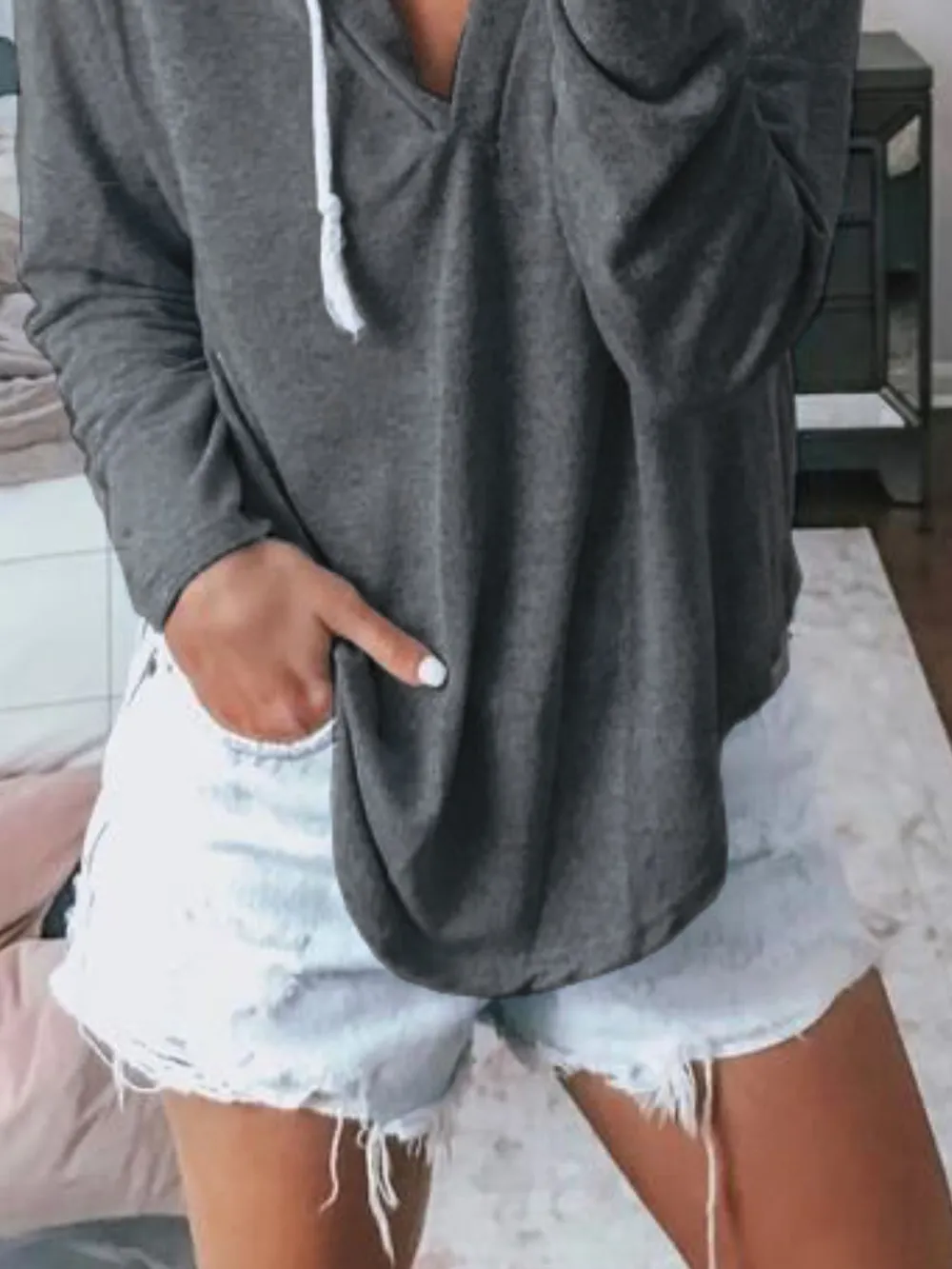 Full Size Drawstring Long Sleeve Hoodie Plus Size, image 18