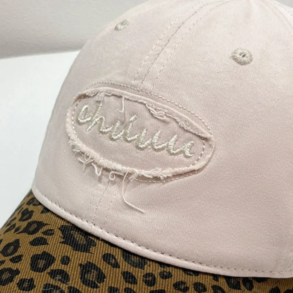 Leopard Print Baseball Cap with Embroidered Letter, image 4