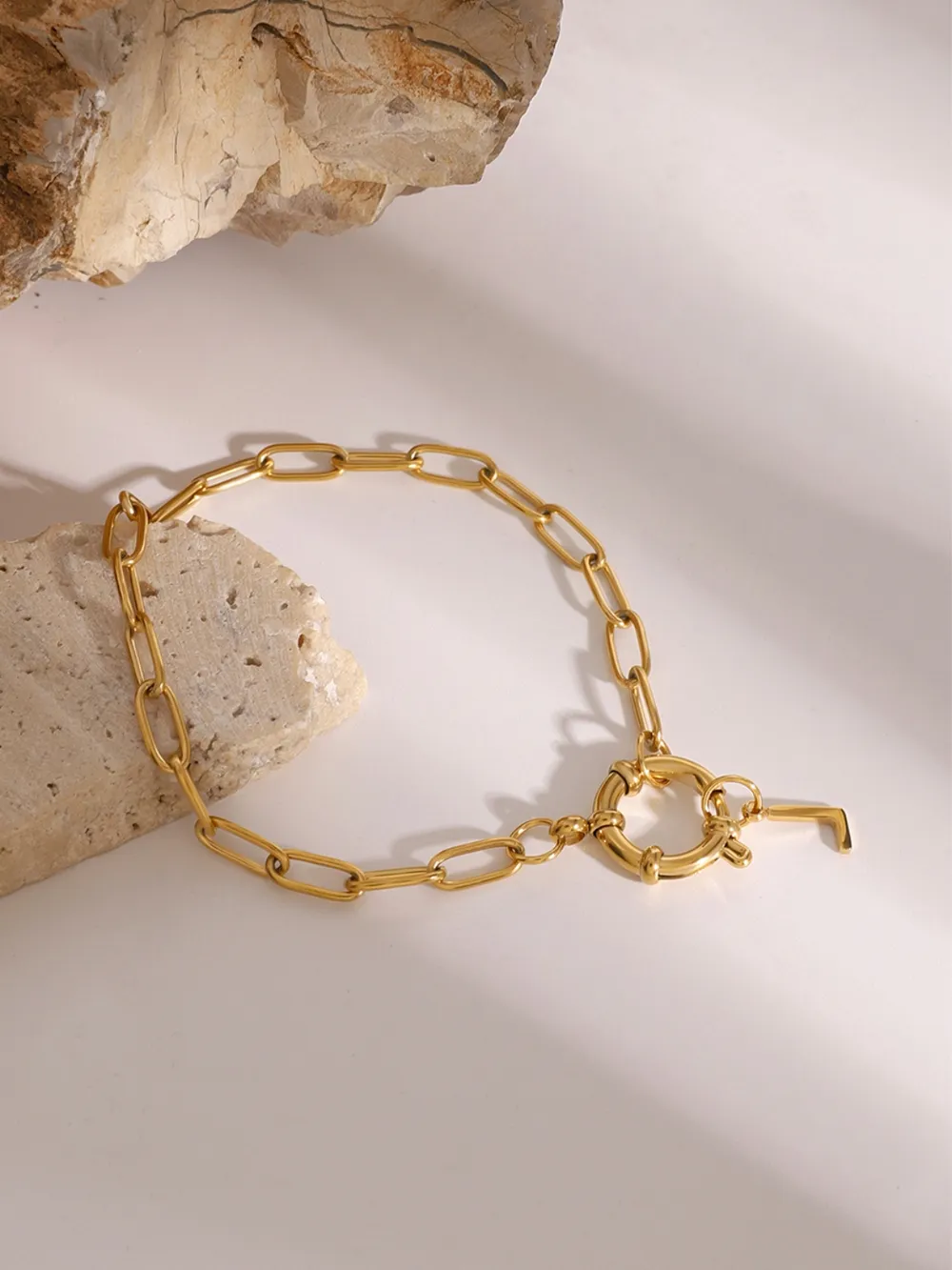 18K Gold-Plated Stainless Steel Letter L Bracelet, image 5