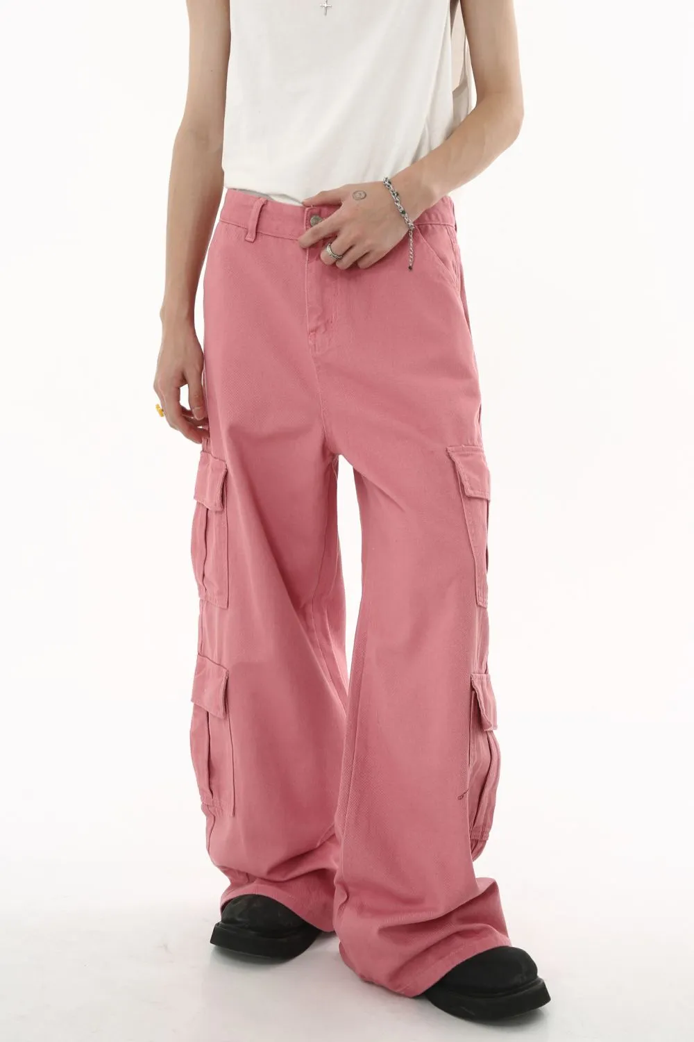 Wide Leg Cargo Jeans, image 3