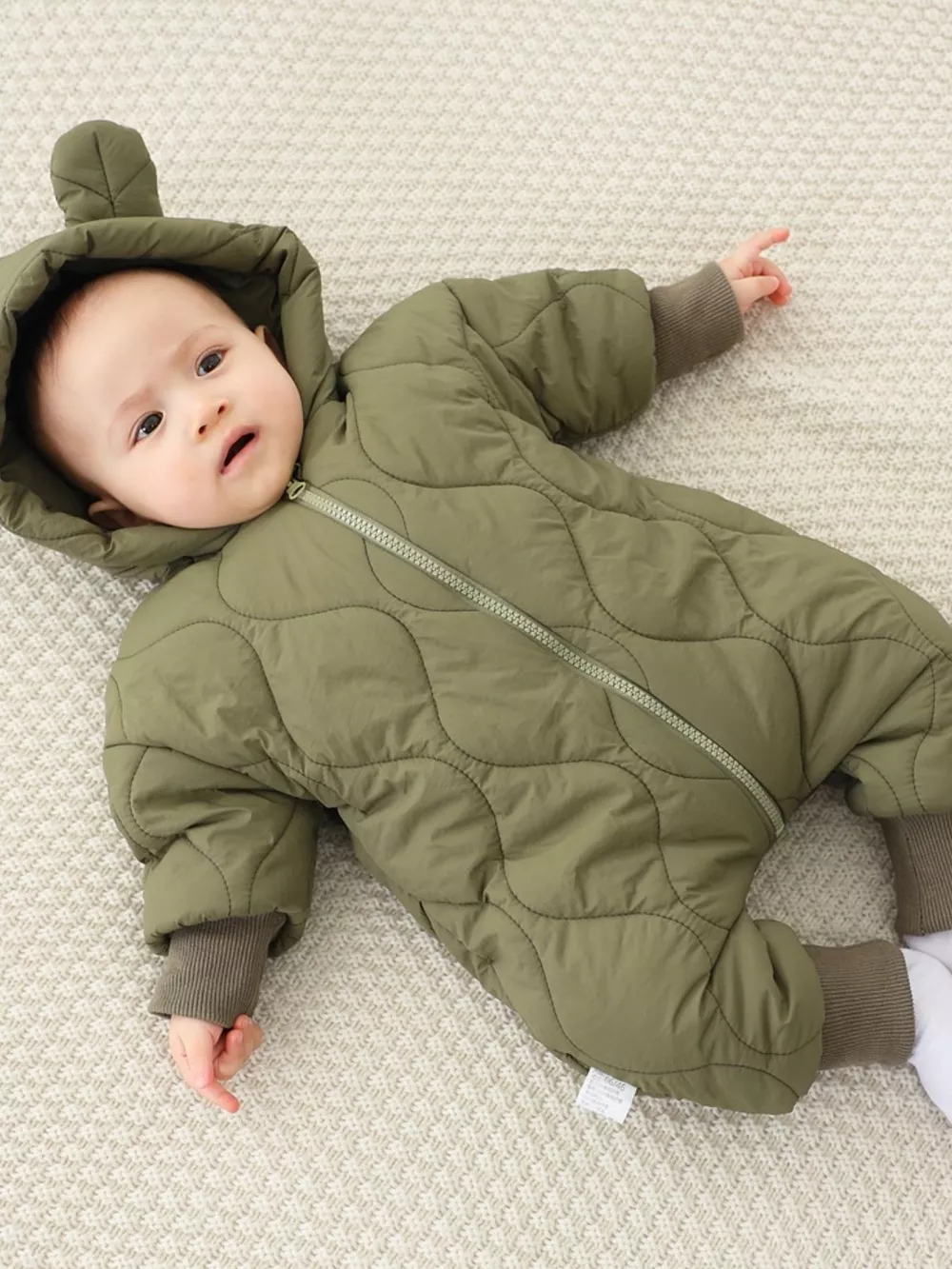 Children's Zip Front Hooded Padded One-Piece, image 12