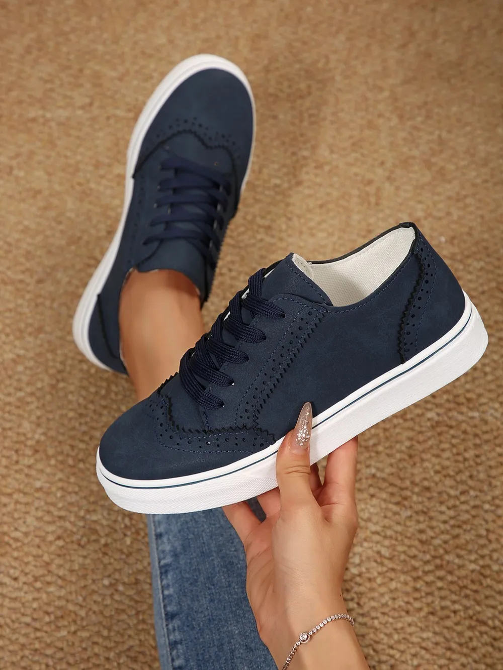 Lace Up Round Toe Platform Sneakers, image 3