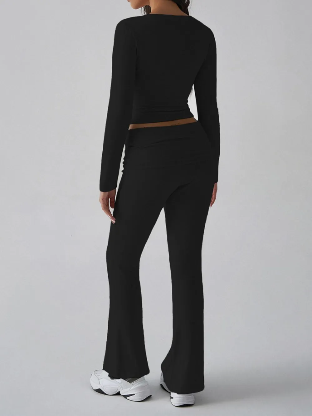 Square Neck Long Sleeve Top and Pants Set, image 11