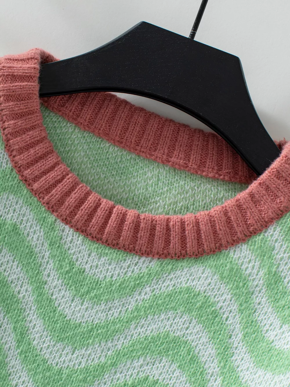 Wavy Striped Round Neck Sweater, image 8