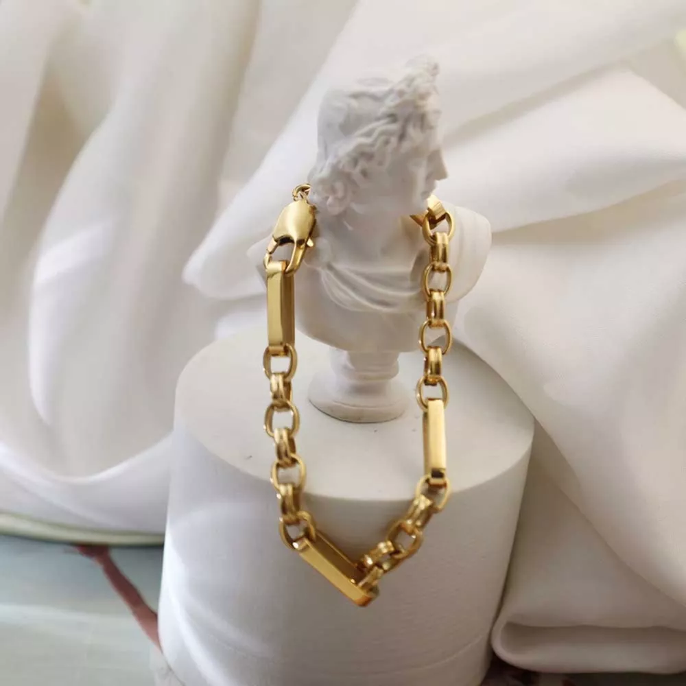 18K Gold-Plated Chunky Gold Chain Link Bracelet, image 2