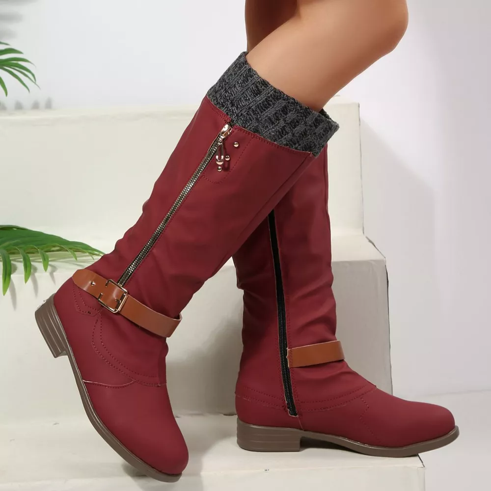 Round Toe Block Heels Boots, image 8