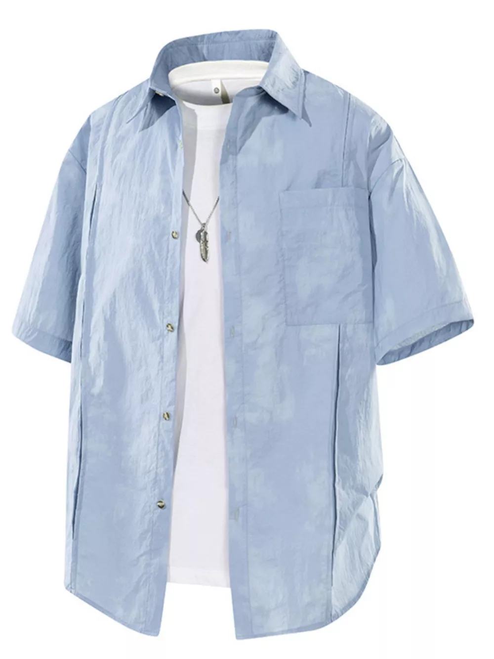 Men's Plus Size Tie-Dye Print Casual Short Sleeve Shirt