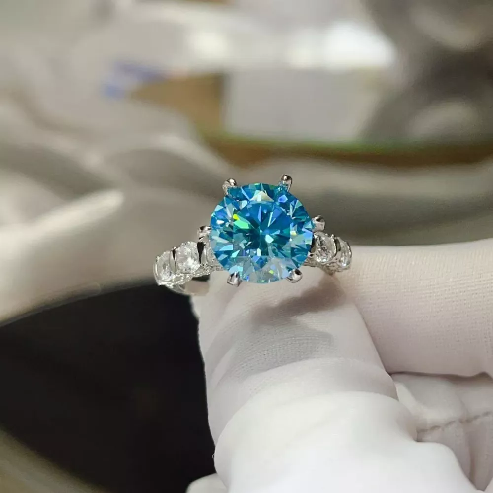 5 Carat Moissanite 6-Prong 925 Sterling Silver Ring, image 5