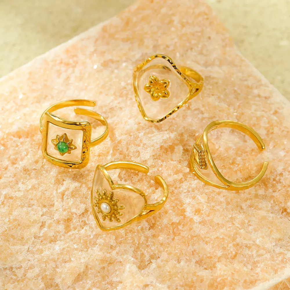 18K Gold-Plated Adjustable Open Ring, image 3