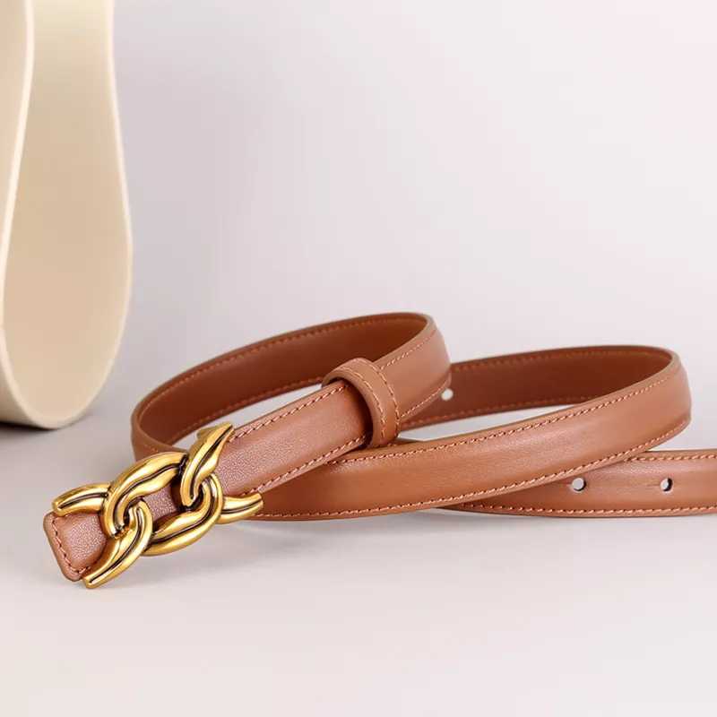 Chain Buckle Leather Belt, image 5