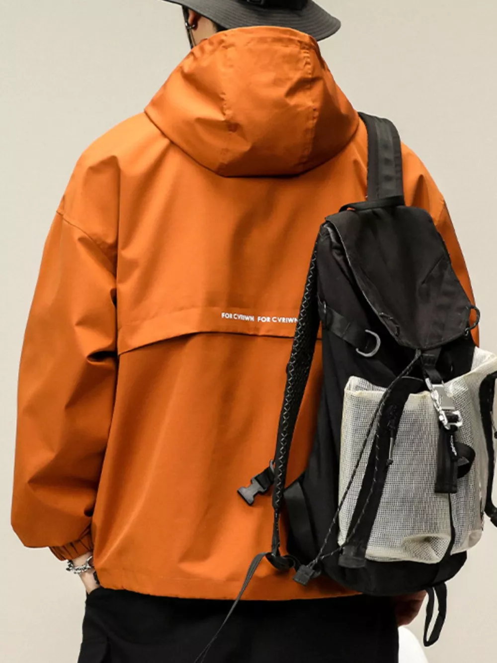 Men's Plus Size Hooded Windbreaker Jacket, image 2
