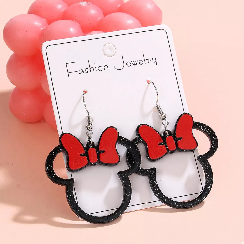 Mickey Mouse Bow Drop Earrings, image 3