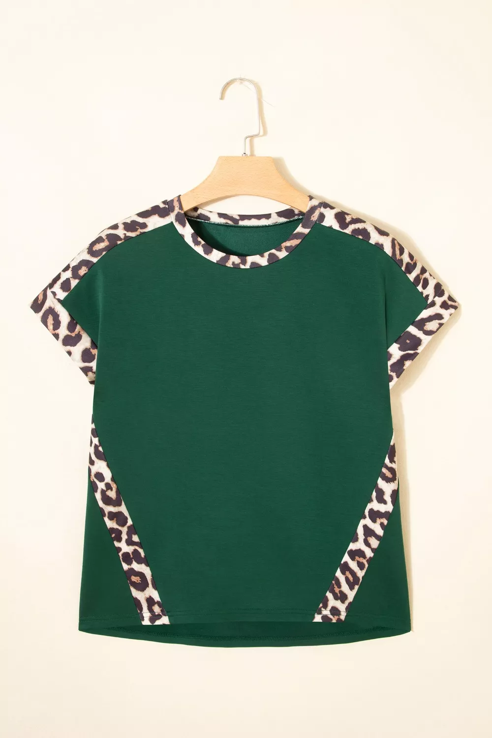 Leopard Trim Short Sleeve Relaxed Fit T-Shirt, image 5