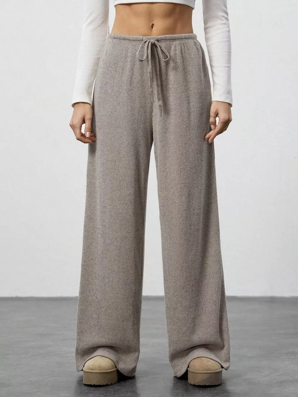 Relaxed Fit Wide Leg Pants, image 8