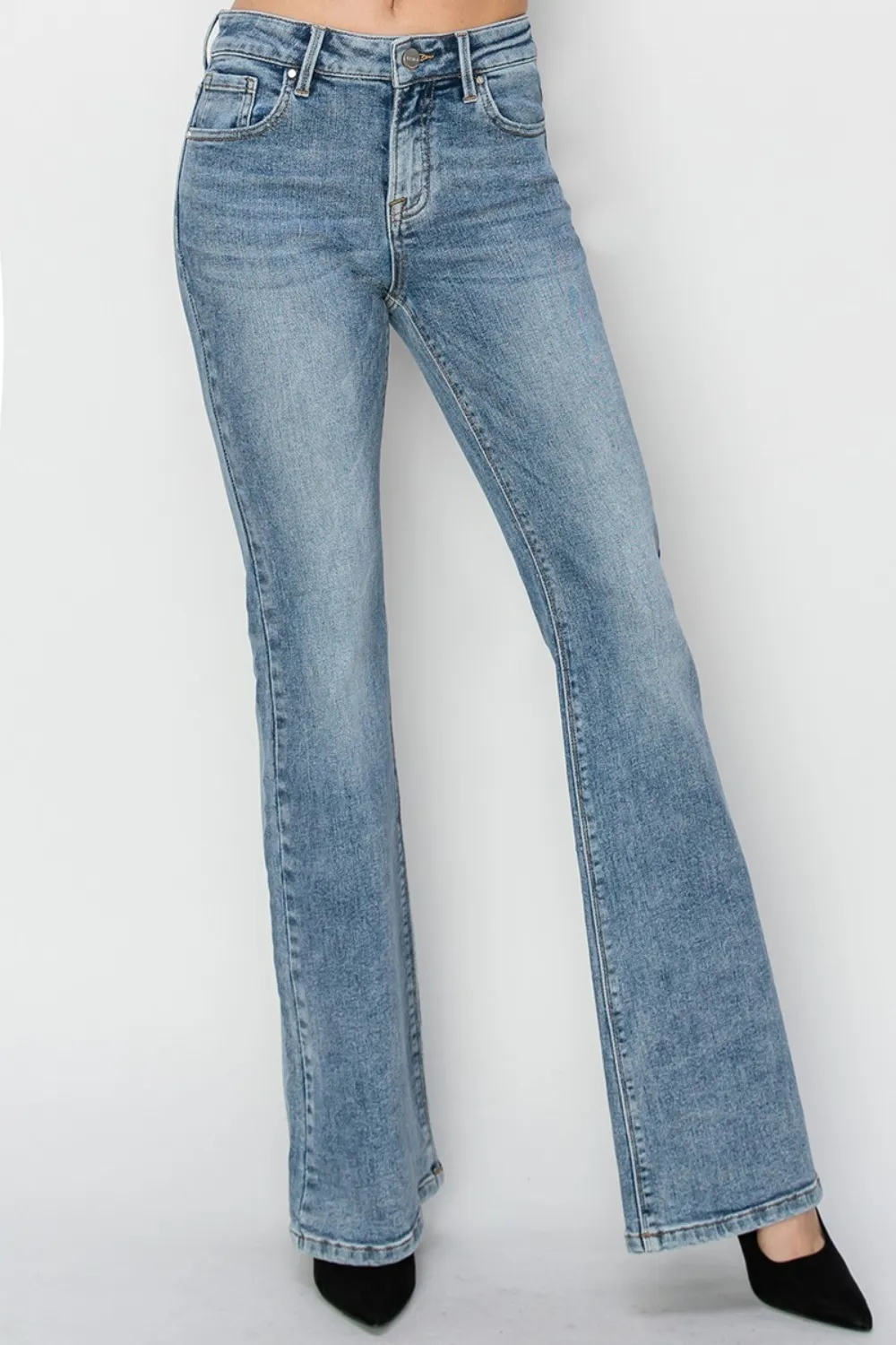 Full Size Mid Rise Bootcut Jeans, image 4