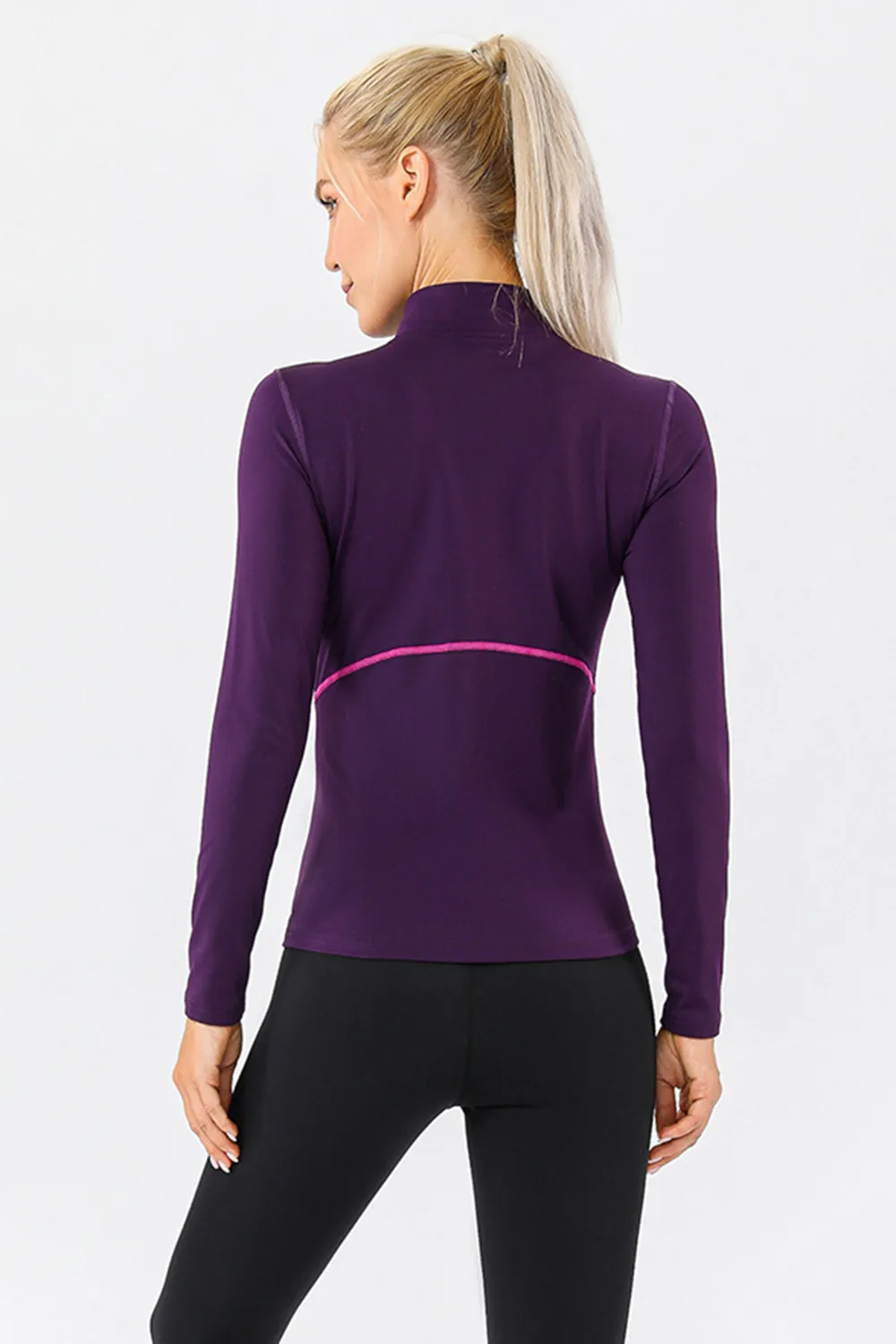Mock Neck Quarter Zip Active T-Shirt, image 13