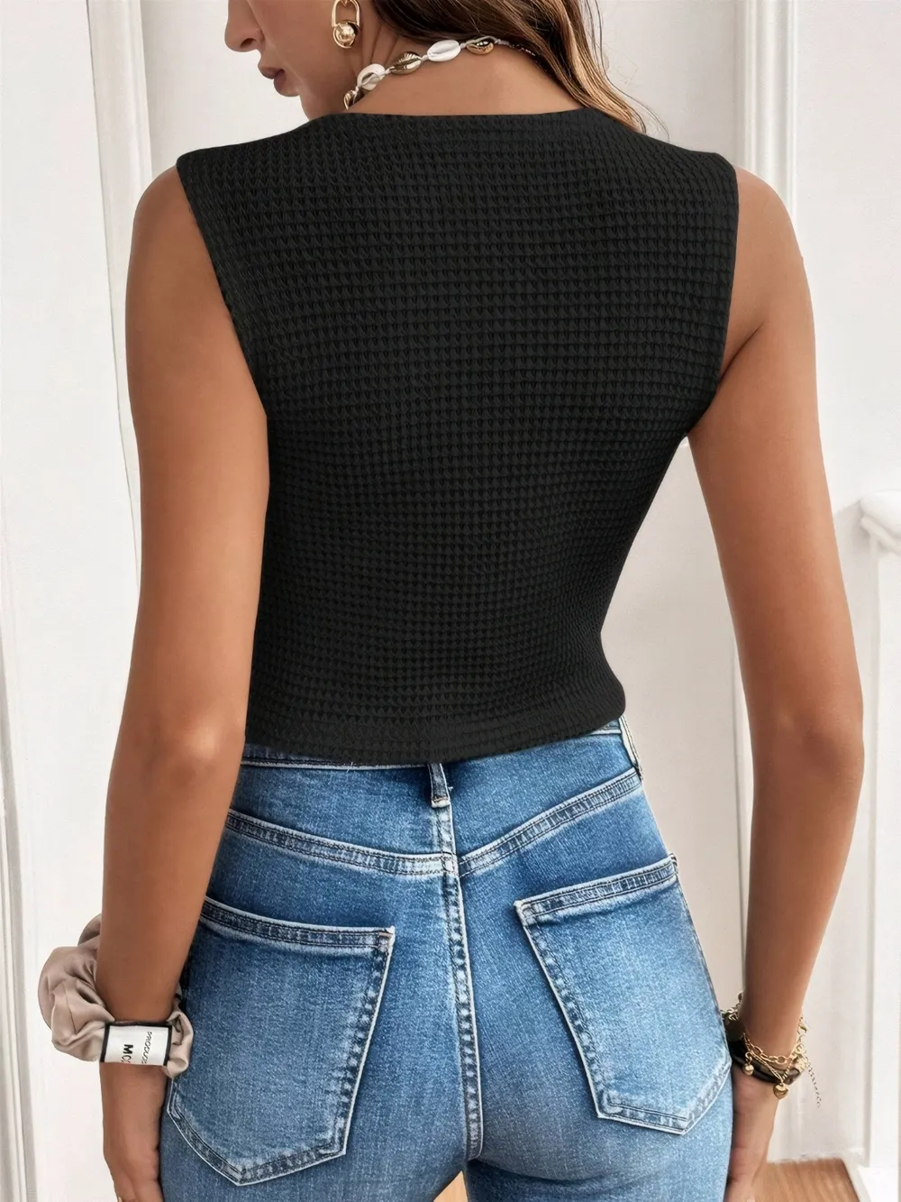 Button Up V-Neck Vest, image 3