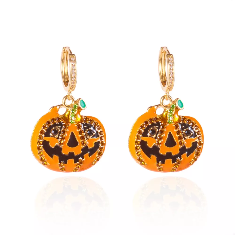 Halloween Pumpkin Drop Earrings, image 7