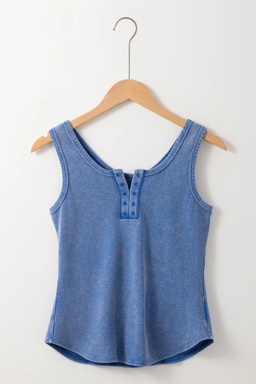 Mineral Wash Ribbed Notch Neck Tank, image 3