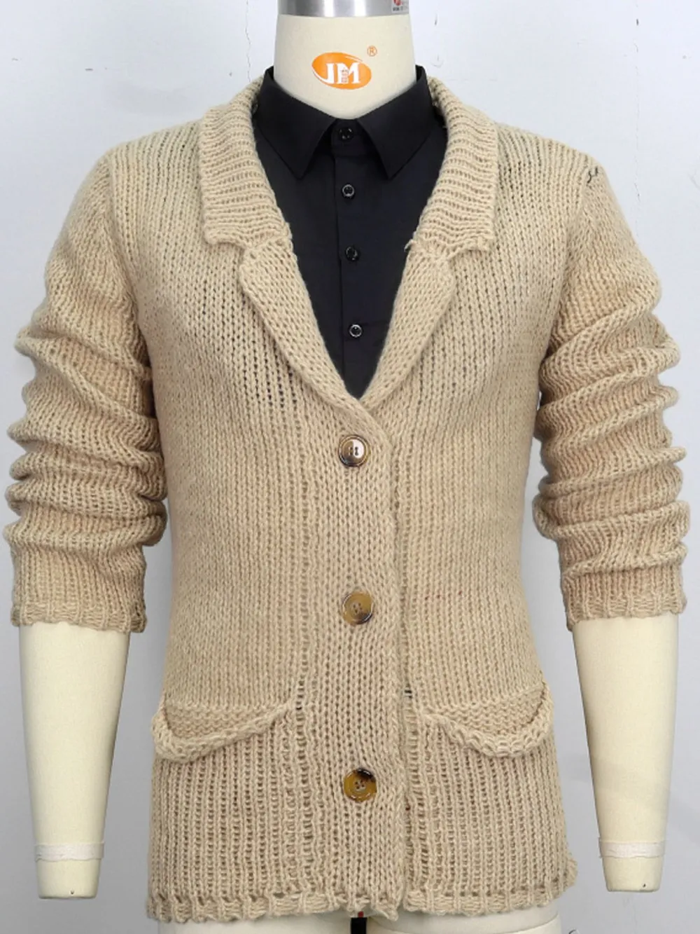 Men's Plus Size Button Up Long Sleeve Cardigan, image 5