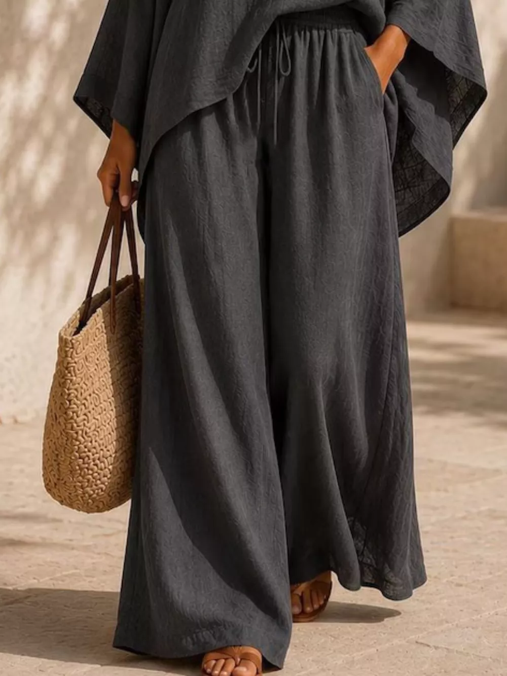 Full Size Loose Fit Top and Wide-Leg Pants Set Plus Size, image 10