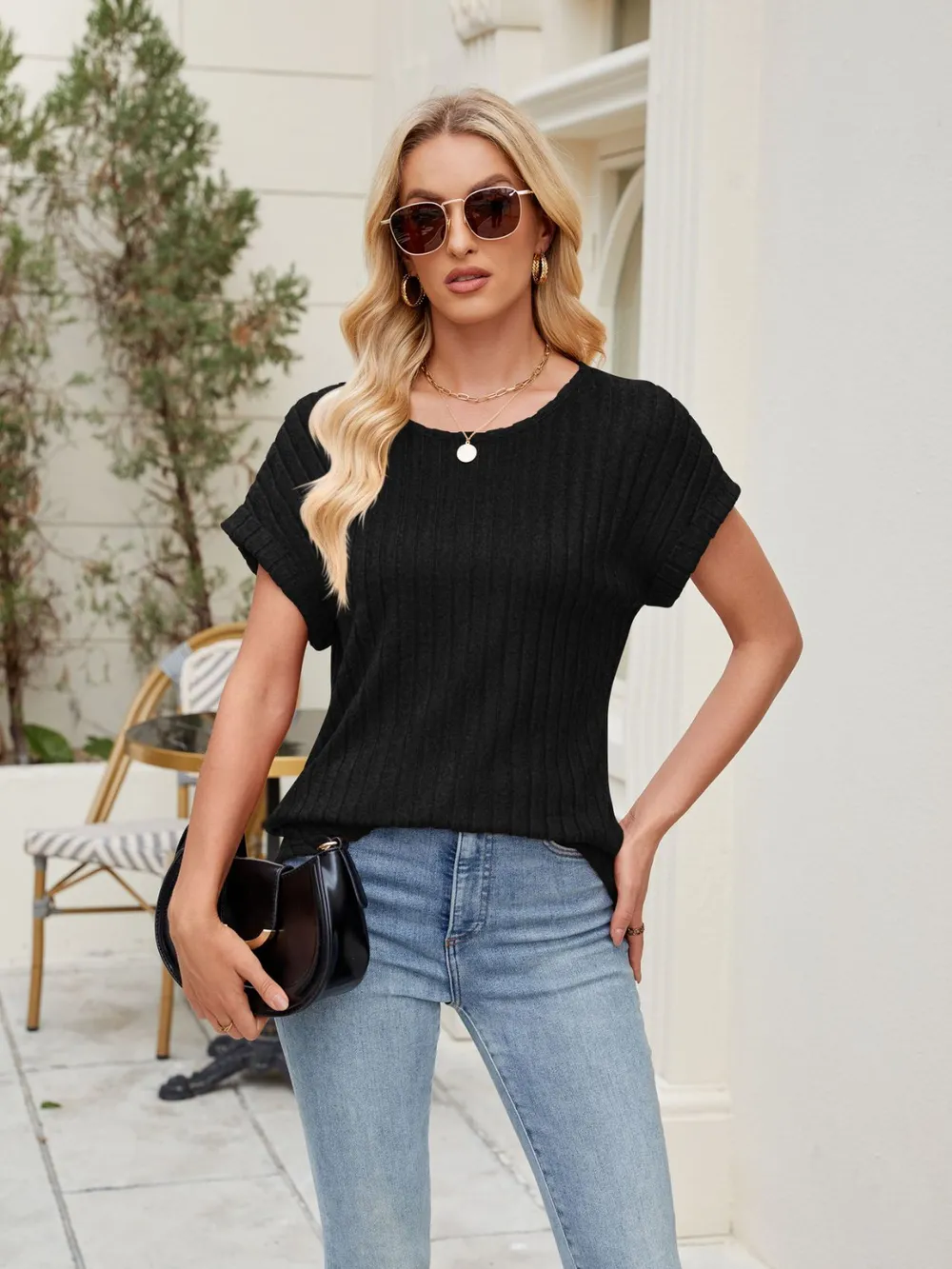 Round Neck Short Sleeve T-Shirt, image 3