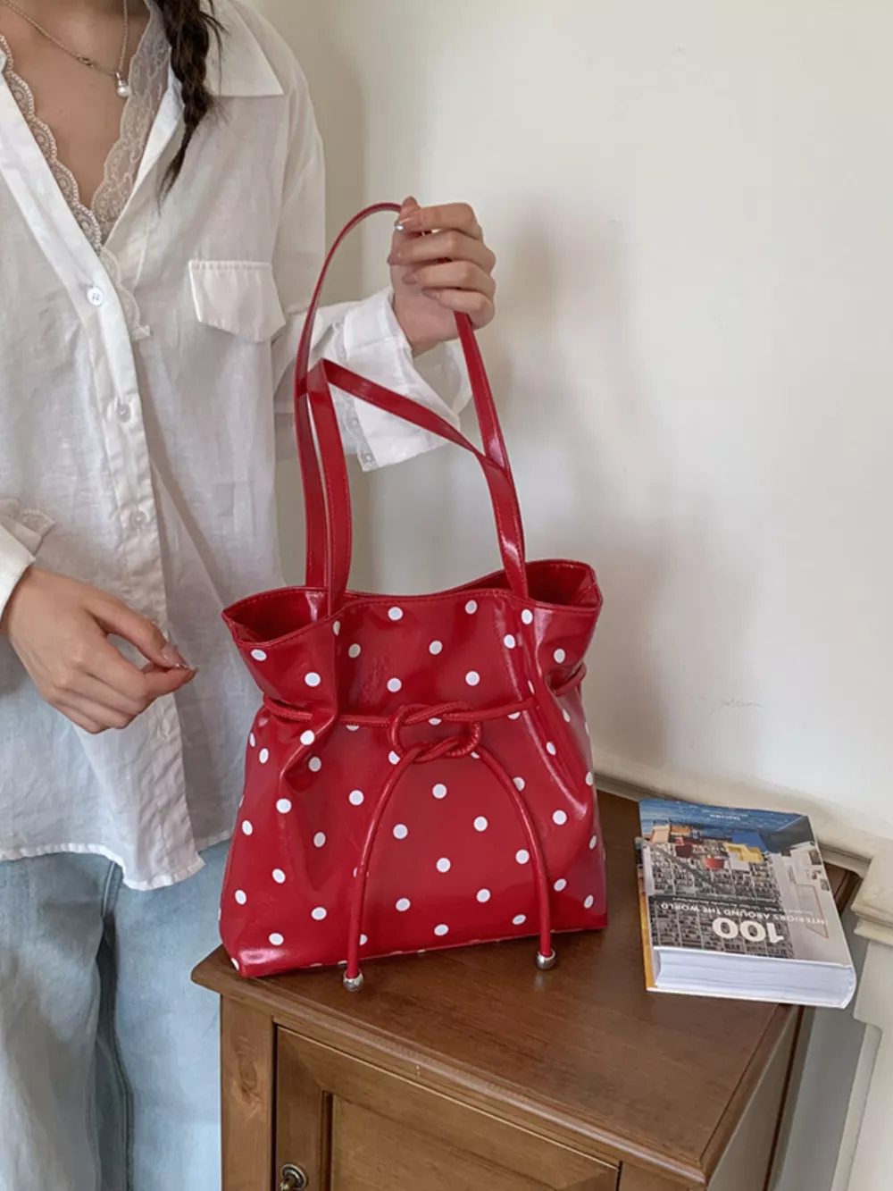 Polka Dot Shoulder Bag, image 4