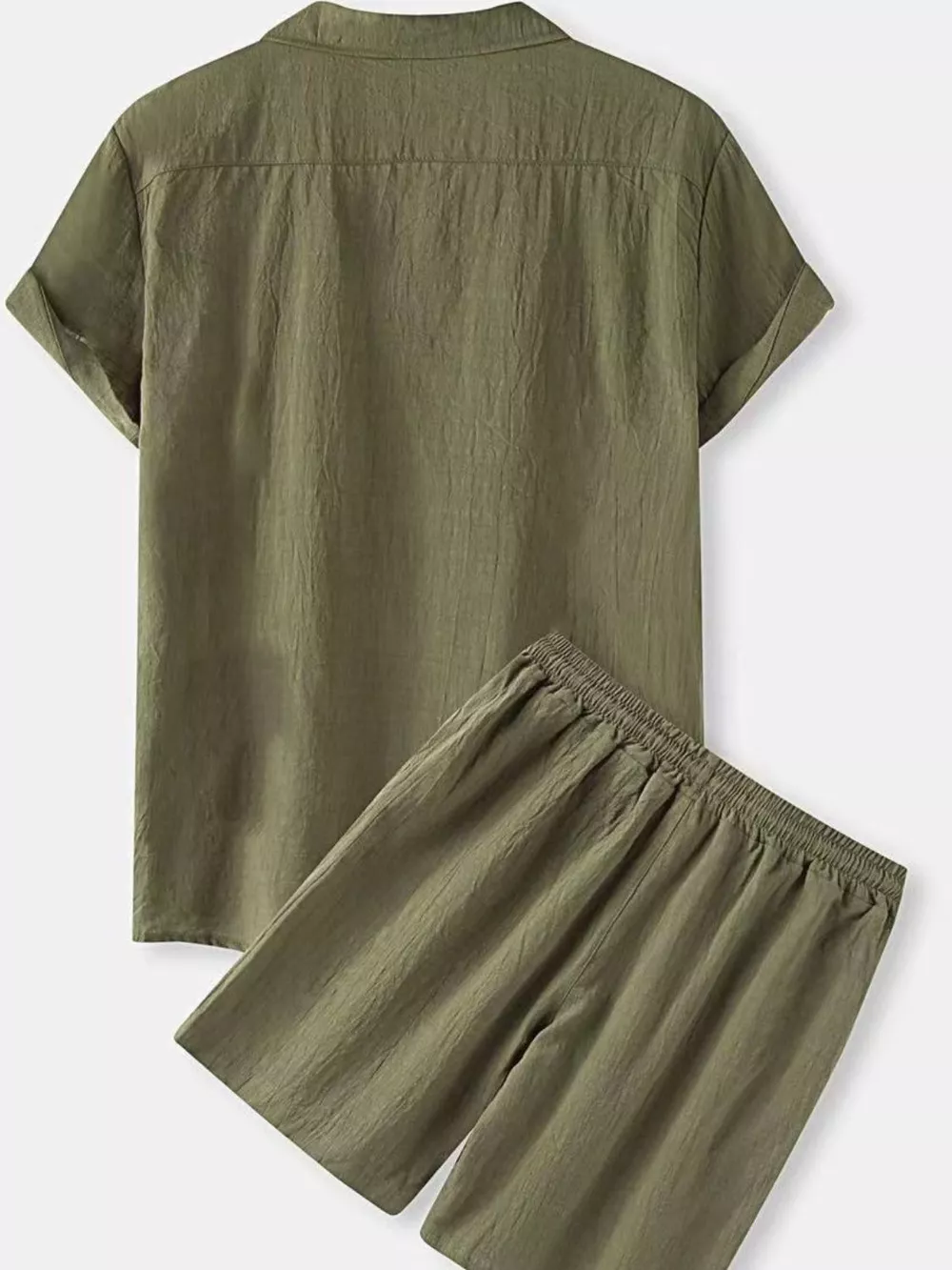 Men's Full Size Button Up Short Sleeve Shirt and Shorts Set Plus Size, image 4