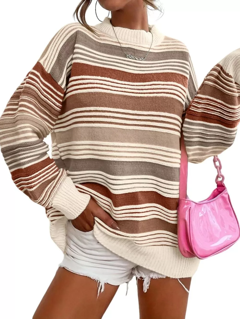 Striped Knit Long Sleeve Sweater, image 16