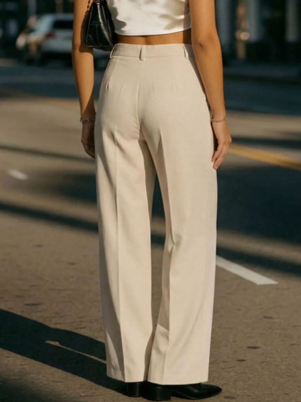 High-Waisted Wide-Leg Pleated Pants, image 5