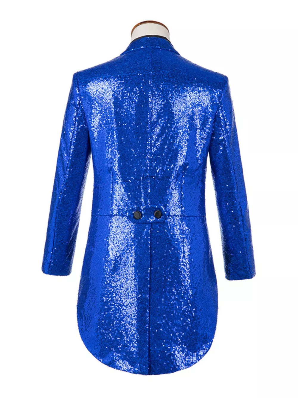 Men's Plus Size Sequin Button Up Long Sleeve Tailcoat Blazer, image 9